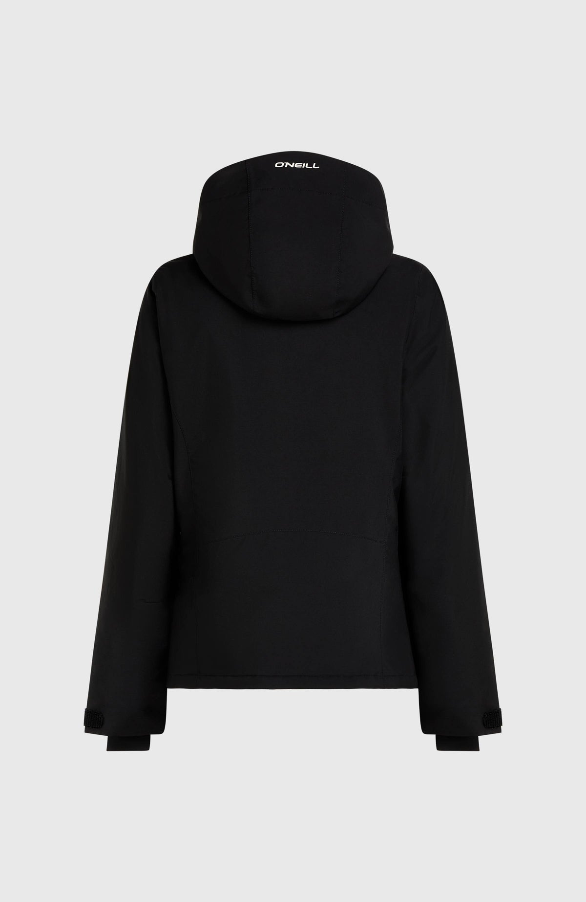 FWC'Cruz Skijacke für Damen, schwarz, freigestellt von hinten mit Kapuze und Logo-Print