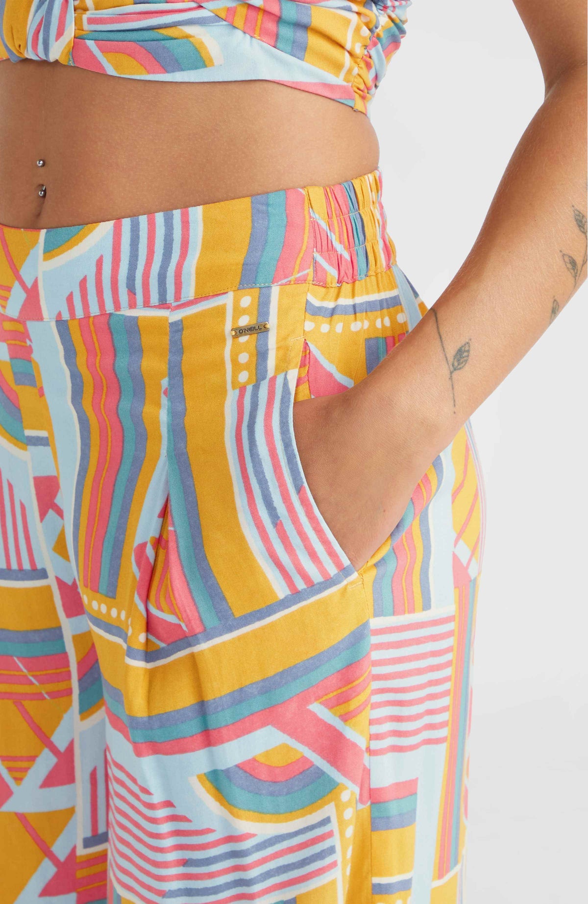 Farrah Women of the Wave Woven Hose | Yellow Art Geo