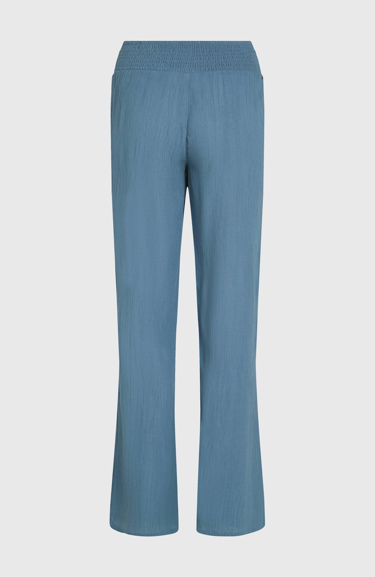 Johnny Smocked Waist Hose für Damen in Blau, freigestellt von hinten