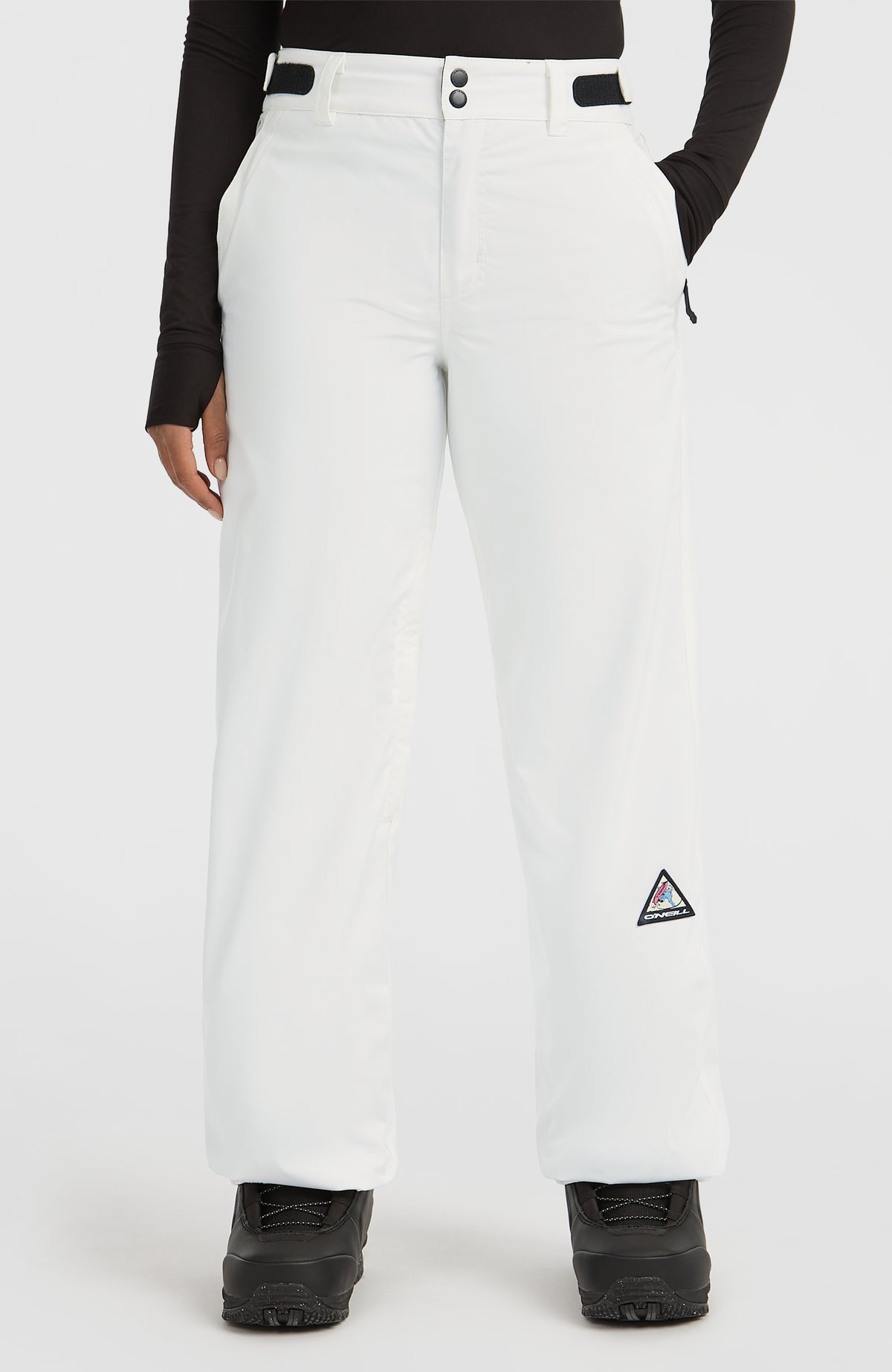 O'Neill FWC'Play Ski- und Snowboardhose für Damen, weiß, Vorderansicht am Model