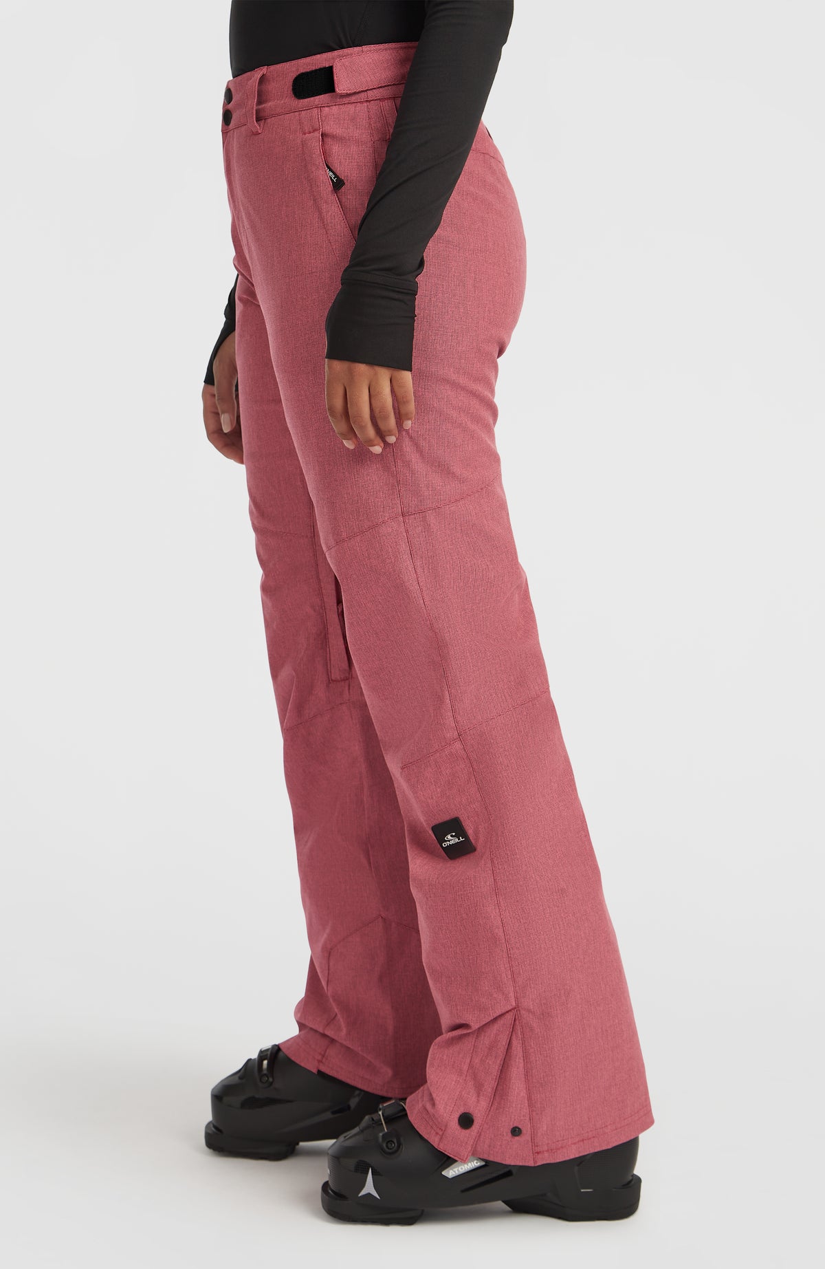 FWC'Cruz Melange Skihose für Damen, pink, Seitenansicht mit Logo-Badge am Hosenbein