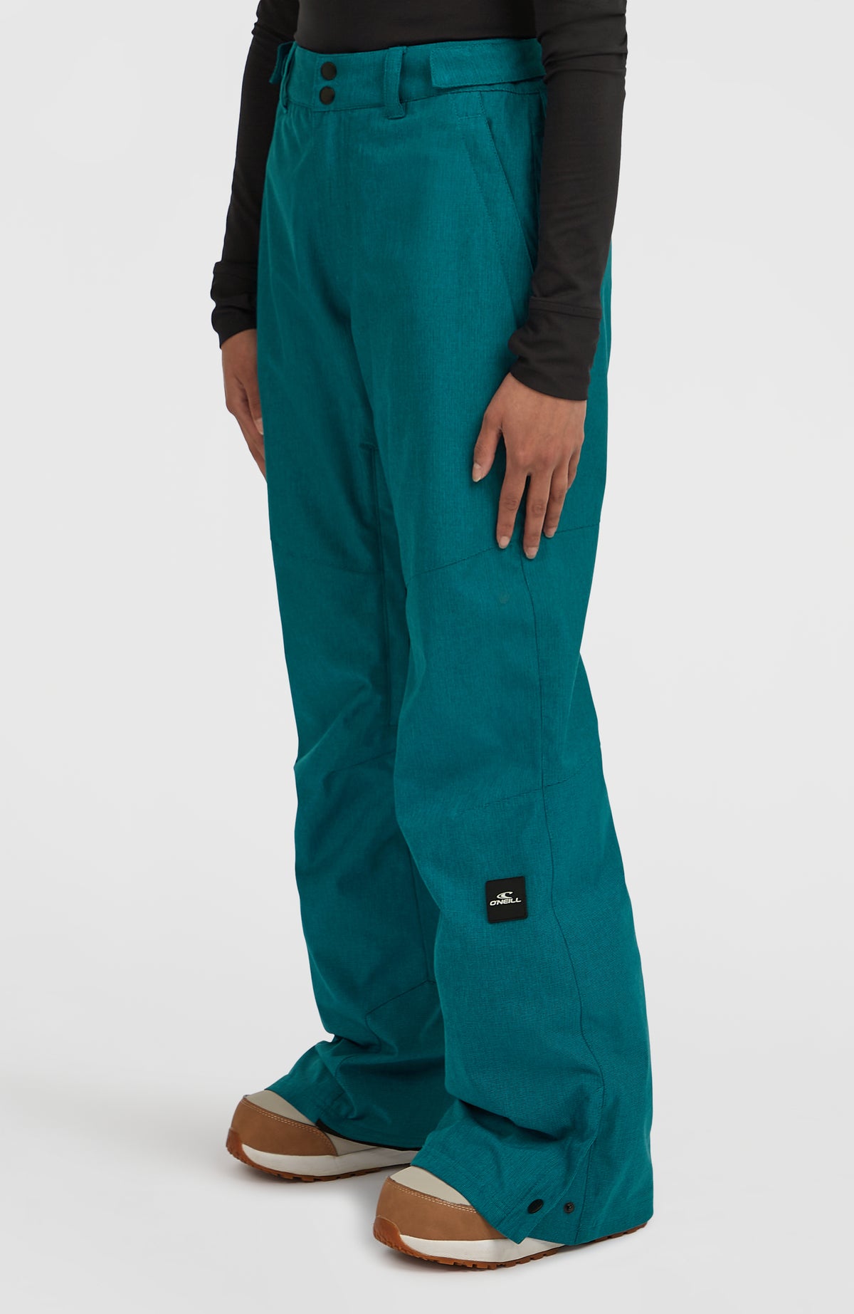 FWC'Cruz Melange Skihose für Damen, blau, Seitenansicht am Model mit Logo-Patch