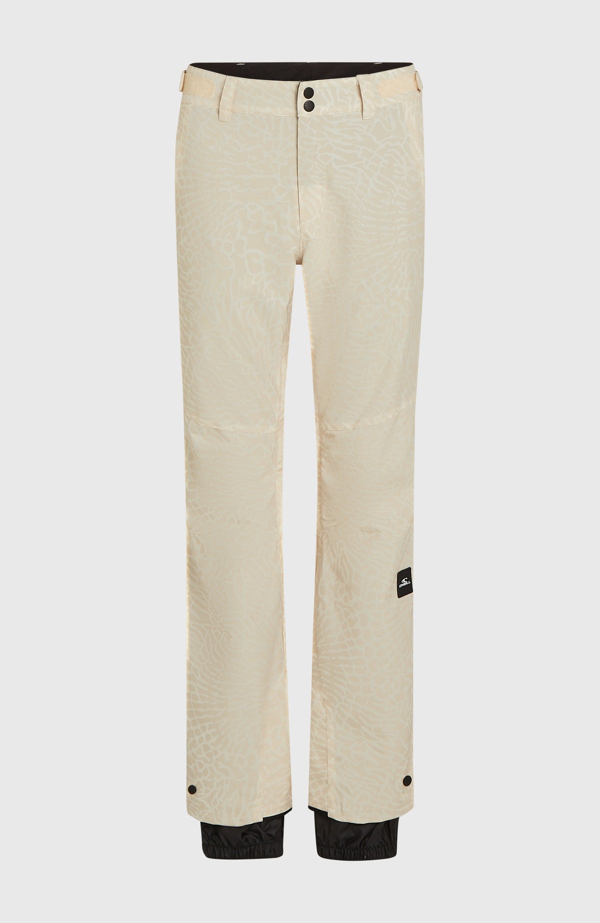 FWC'Cruz Slim Skihose für Damen, beige mit Animal-Print in Cremeweiß, freigestellt von vorne