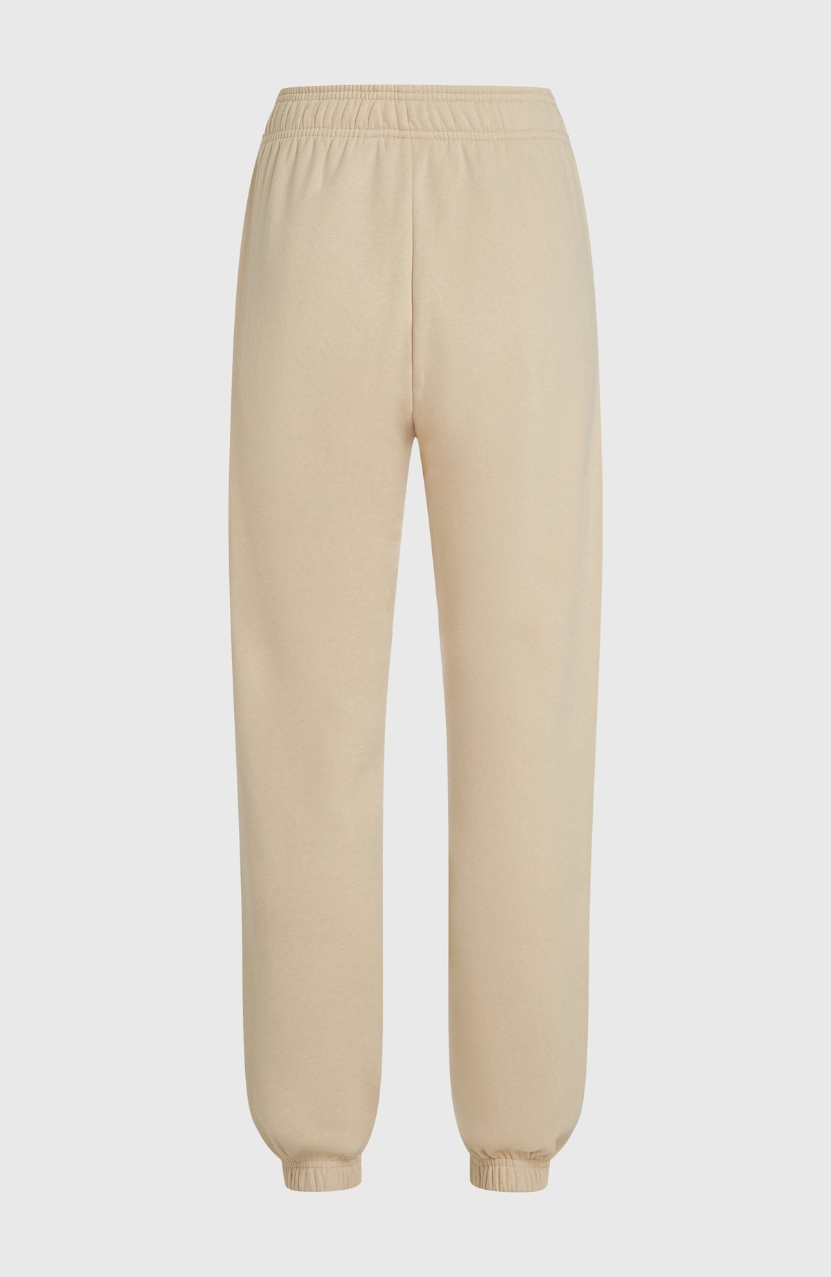Future Surf Society Jogginghose für Damen, beige, freigestellt von hinten mit elastischem Bund