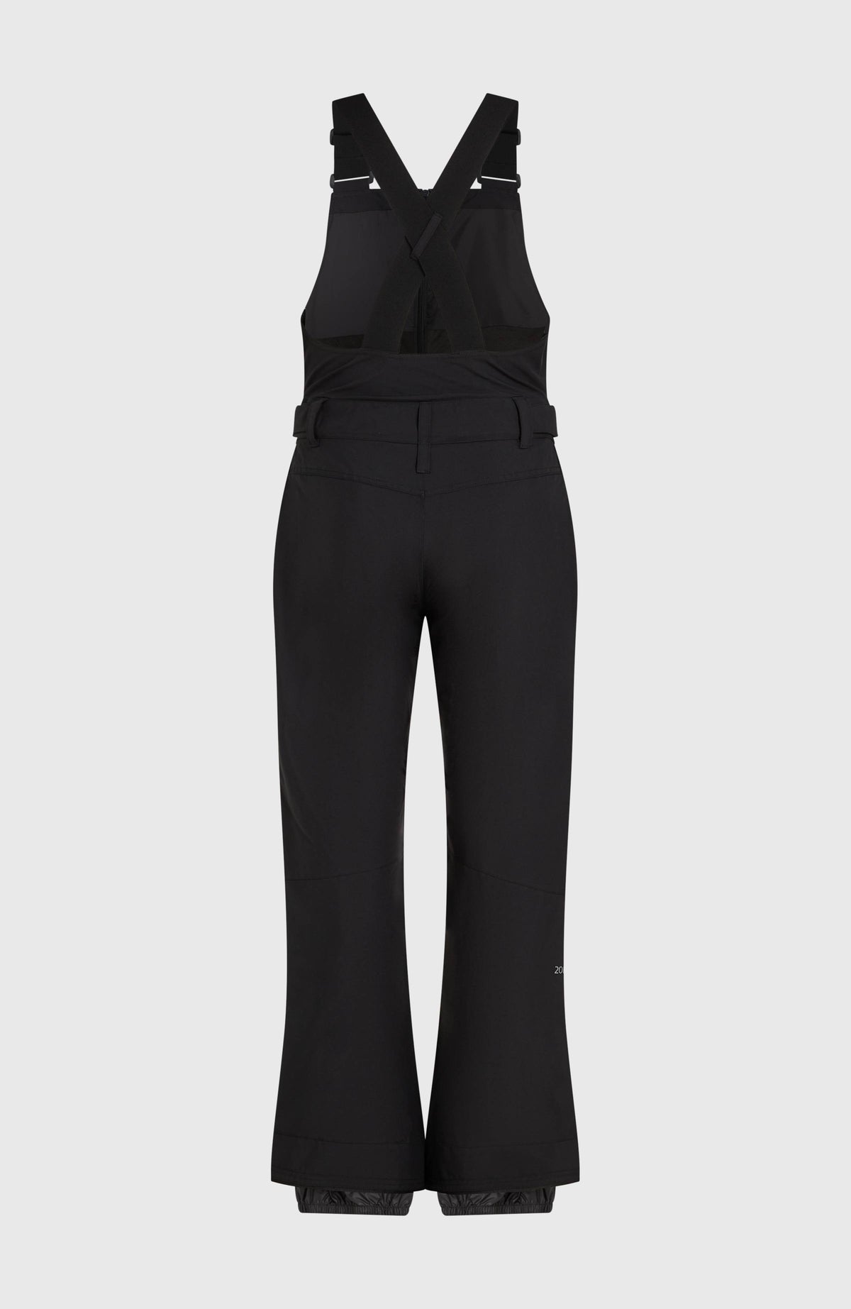 FWC'Peak Bib Skihose für Damen, schwarz, freigestellt von hinten mit überkreuzten Trägern