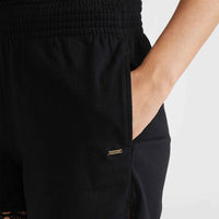 Essentials Ava Smocked Shorts | Black Out