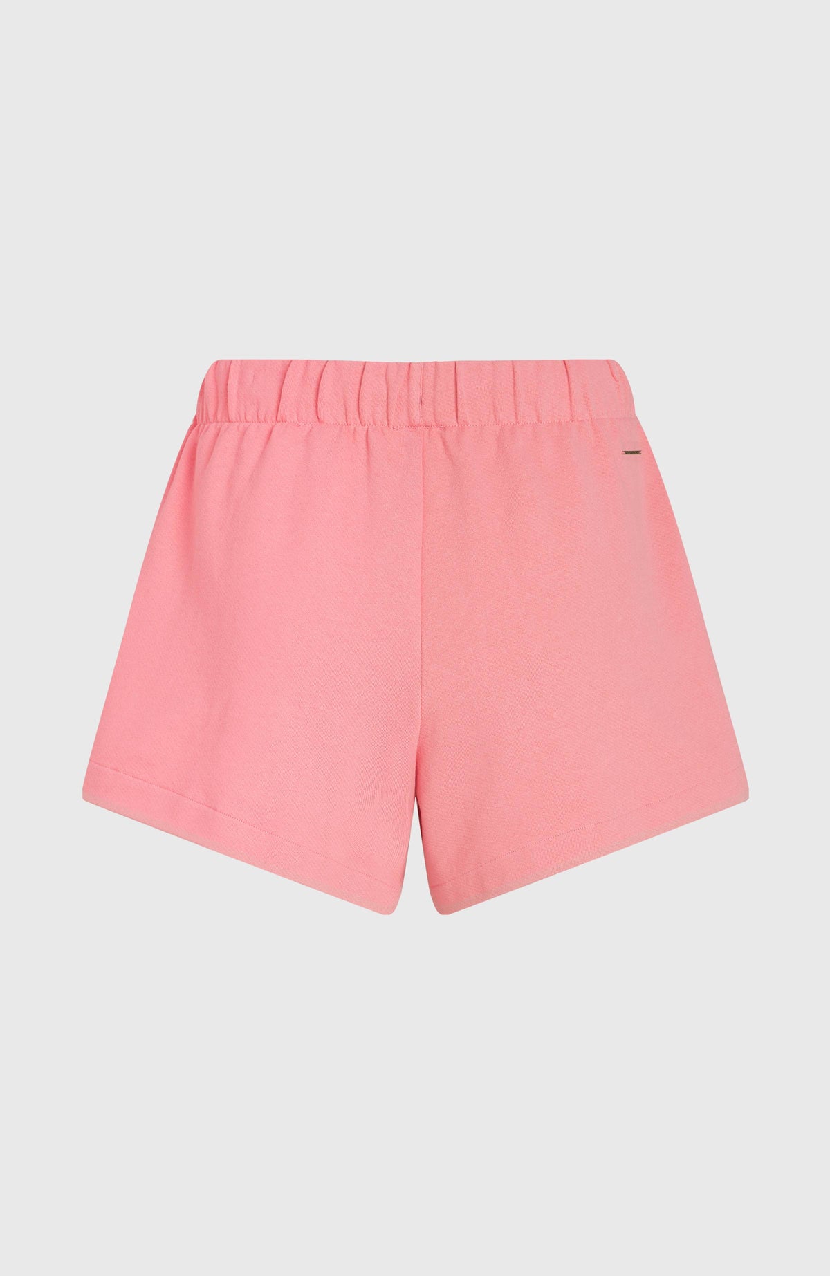 Women of the Wave Sweatshorts für Damen, pink, flach liegend von hinten mit kleinem Metall-Logo