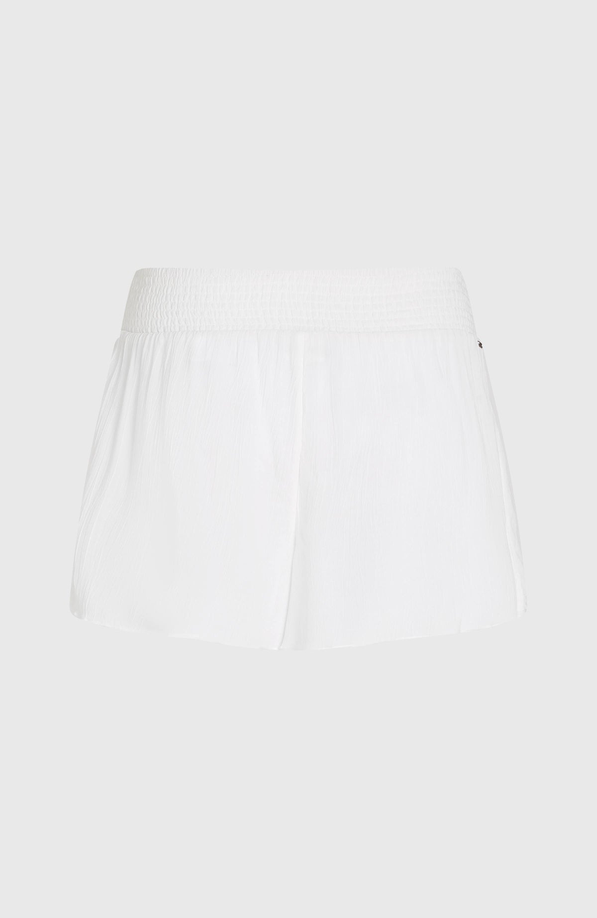 Johnny Smocked Waist Shorts für Damen, weiß, freigestellt von hinten