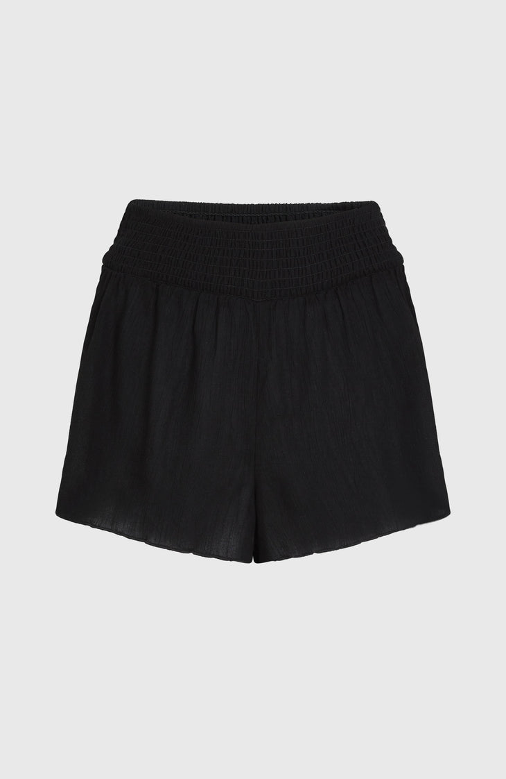 Johnny Smocked Waist Shorts | Black Out