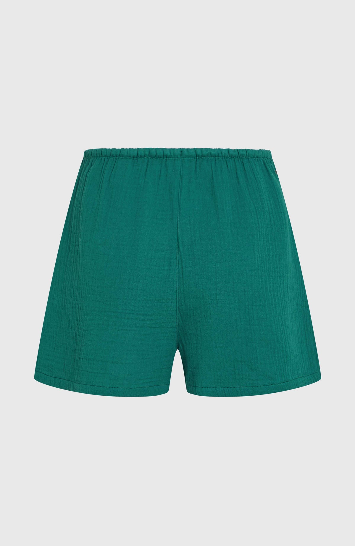 Strukturierte Brenda Shorts für Damen, grün, flach liegend von hinten