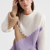 Knit Colourblock Pullover | Purple Rose Colour Block