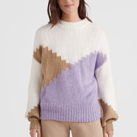 Knit Colourblock Pullover | Purple Rose Colour Block