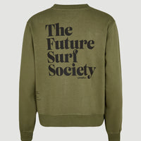 Future Surf Society Crew Sweatshirt | Deep Lichen Green