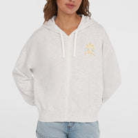 Beach Vintage Kapuzenjacke mit Reißverschluss | White Melange