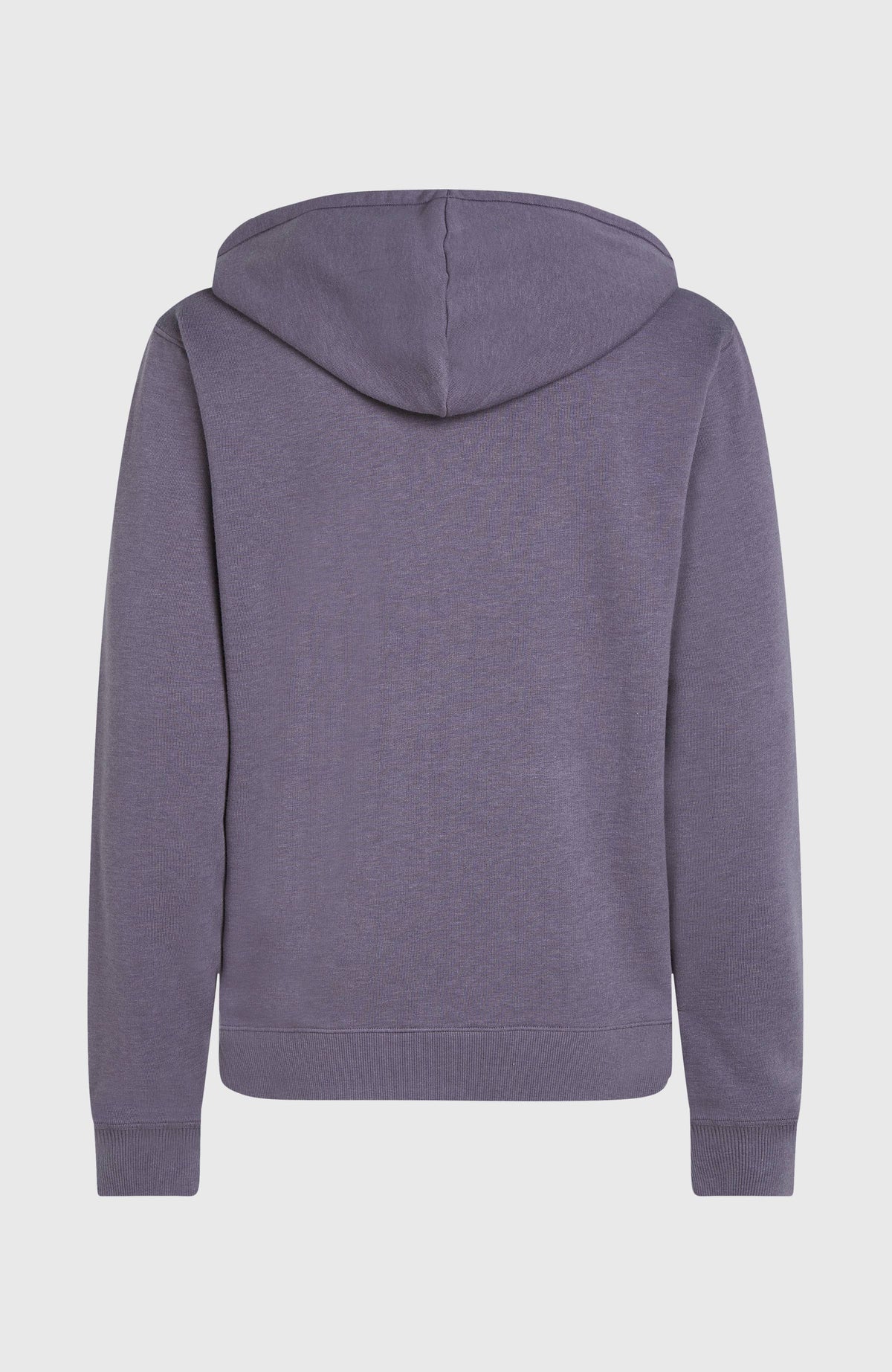 Essentials O'Neill Script Hoodie für Damen, lila, freigestellt von hinten mit Kapuze und Rippbündchen