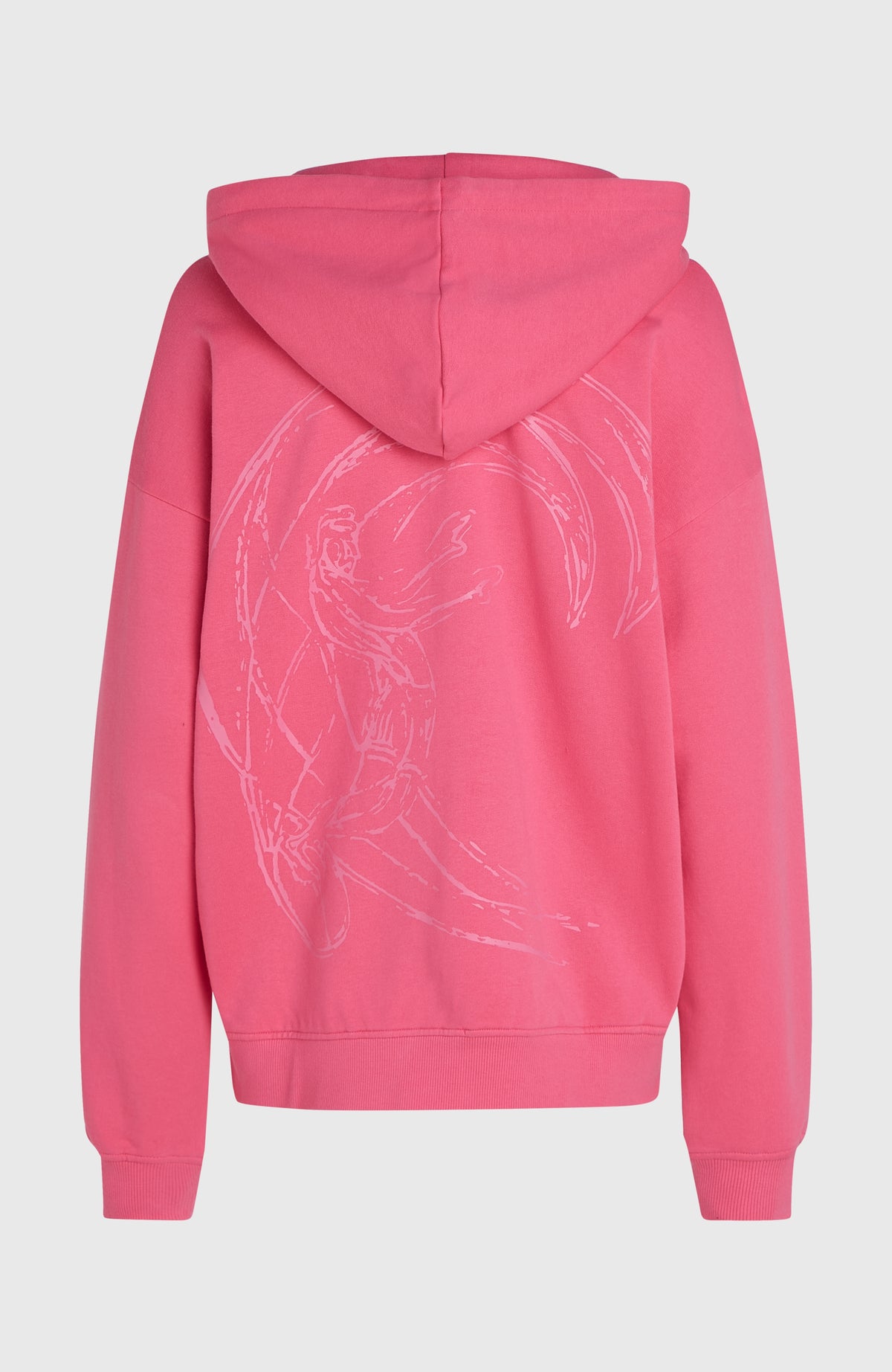 O'Riginals Oversized Hoodie für Damen, pink, freigestellt von hinten mit großem Grafik-Print