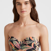 Havaa Bikini Oberteil | Black Tropical Flower