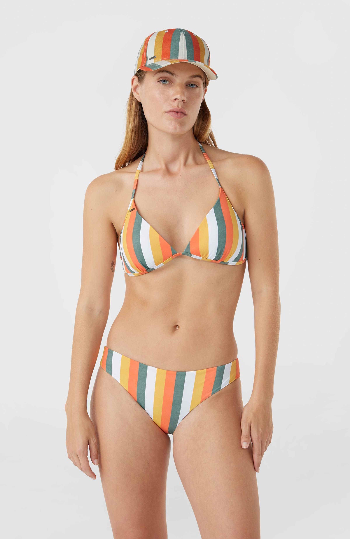 Sao Bikini-Oberteil | Orange Multistripe