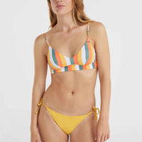 Wave Crop Bikini-Oberteil | Orange Multistripe