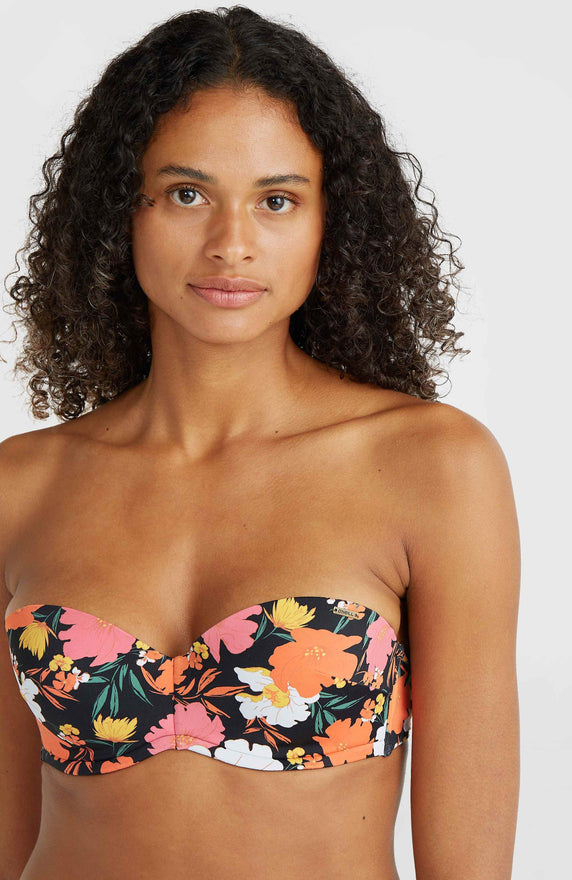 Knot Bandeau Matira Bikini-Set | Yellow Animal Blur