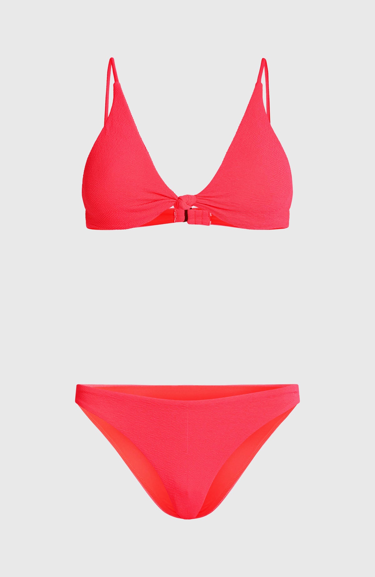 Pismo Flamenco Bikini-Set in Pink, freigestellt von vorne, Bralette-Top und Hose