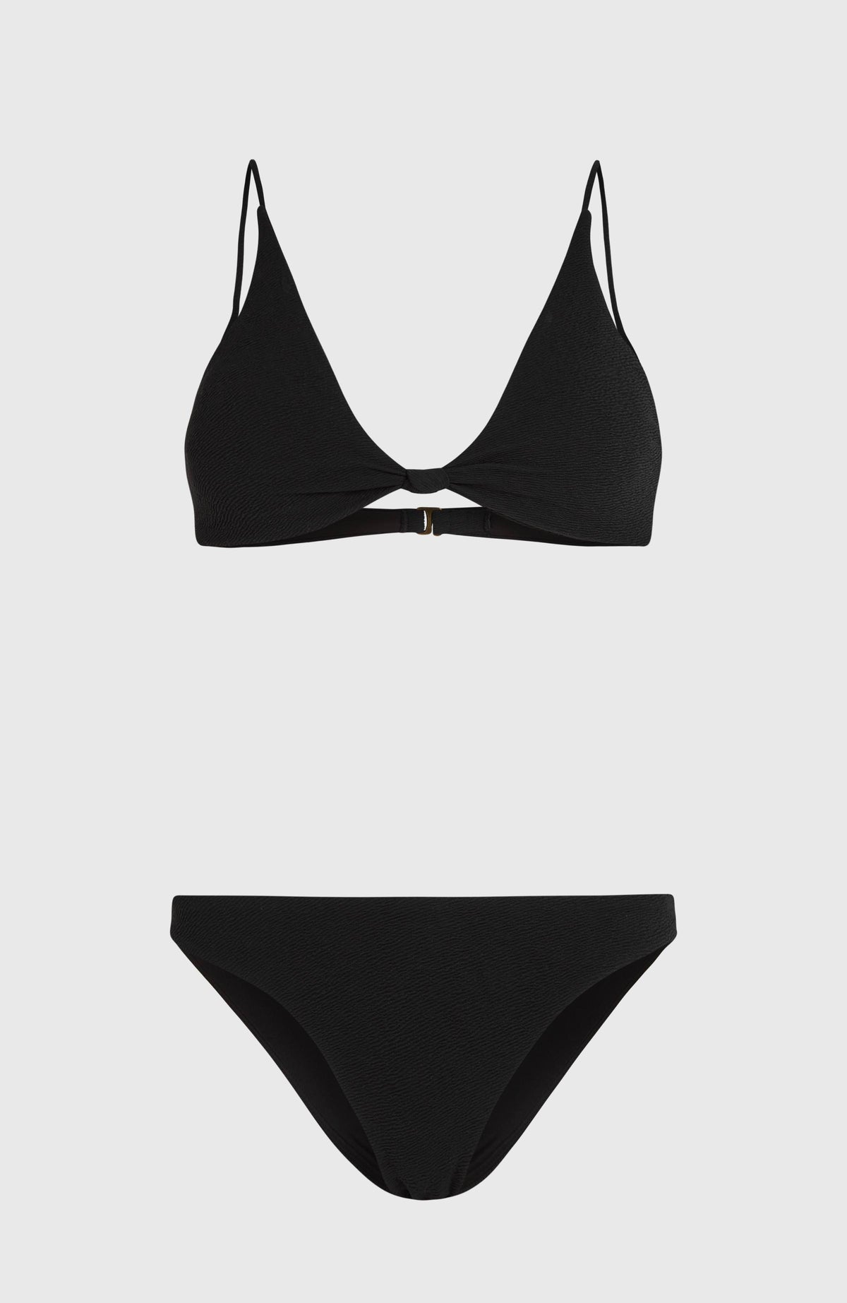 Pismo Flamenco Bikini-Set für Damen, schwarz, freigestellt von vorne