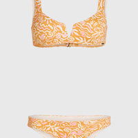 Women Of The Wave Popoyo Matira Bikini-Set | Orange Abstract Wave