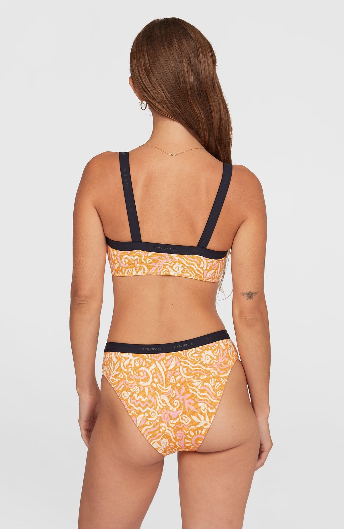 Sport Bikini-Set | Orange Abstract Wave