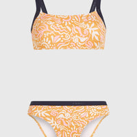 Sport Bikini-Set | Orange Abstract Wave