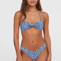 Knot Bandeau Matira Bikini-Set | Yellow Animal Blur