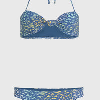 Knot Bandeau Matira Bikini-Set | Yellow Animal Blur