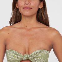 Knot Bandeau Matira Bikini-Set | Green Textured Jungle