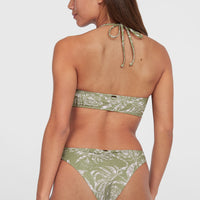 Knot Bandeau Matira Bikini-Set | Green Textured Jungle