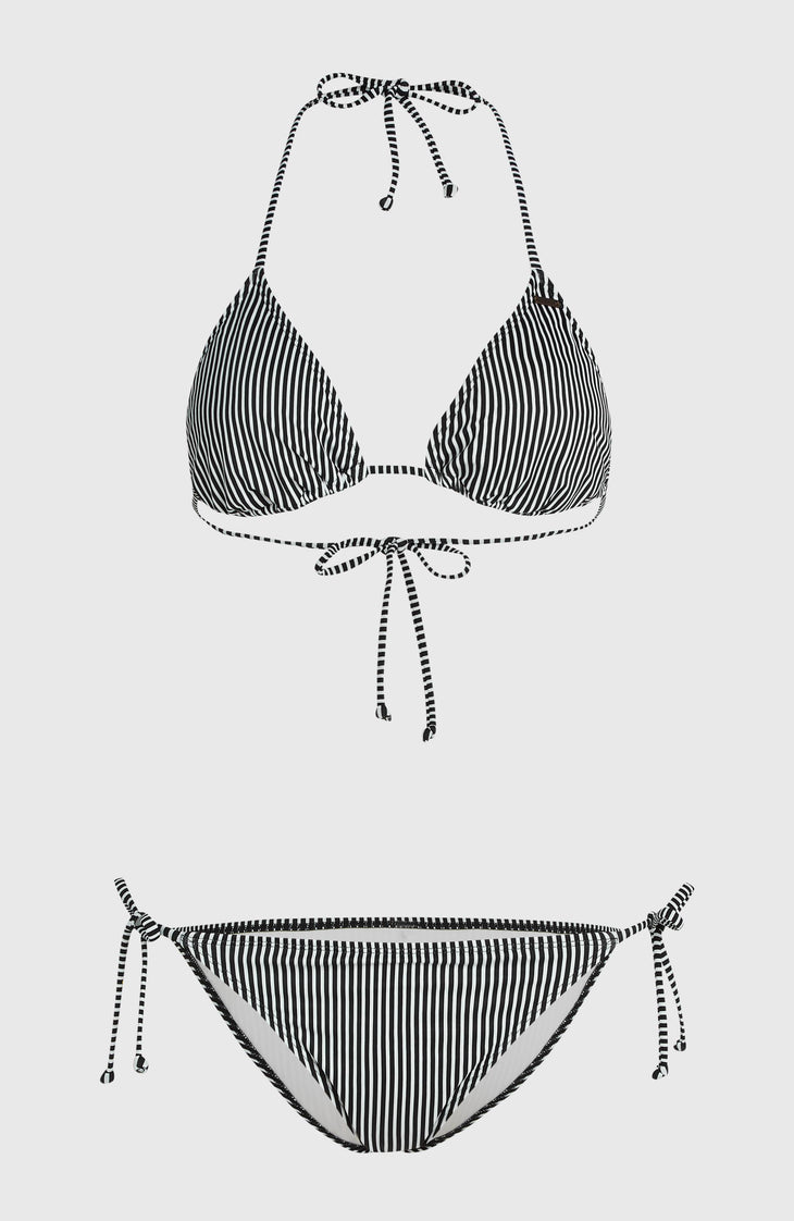 Essentials Capri Bondey Bikini-Set | Black Simple Stripe