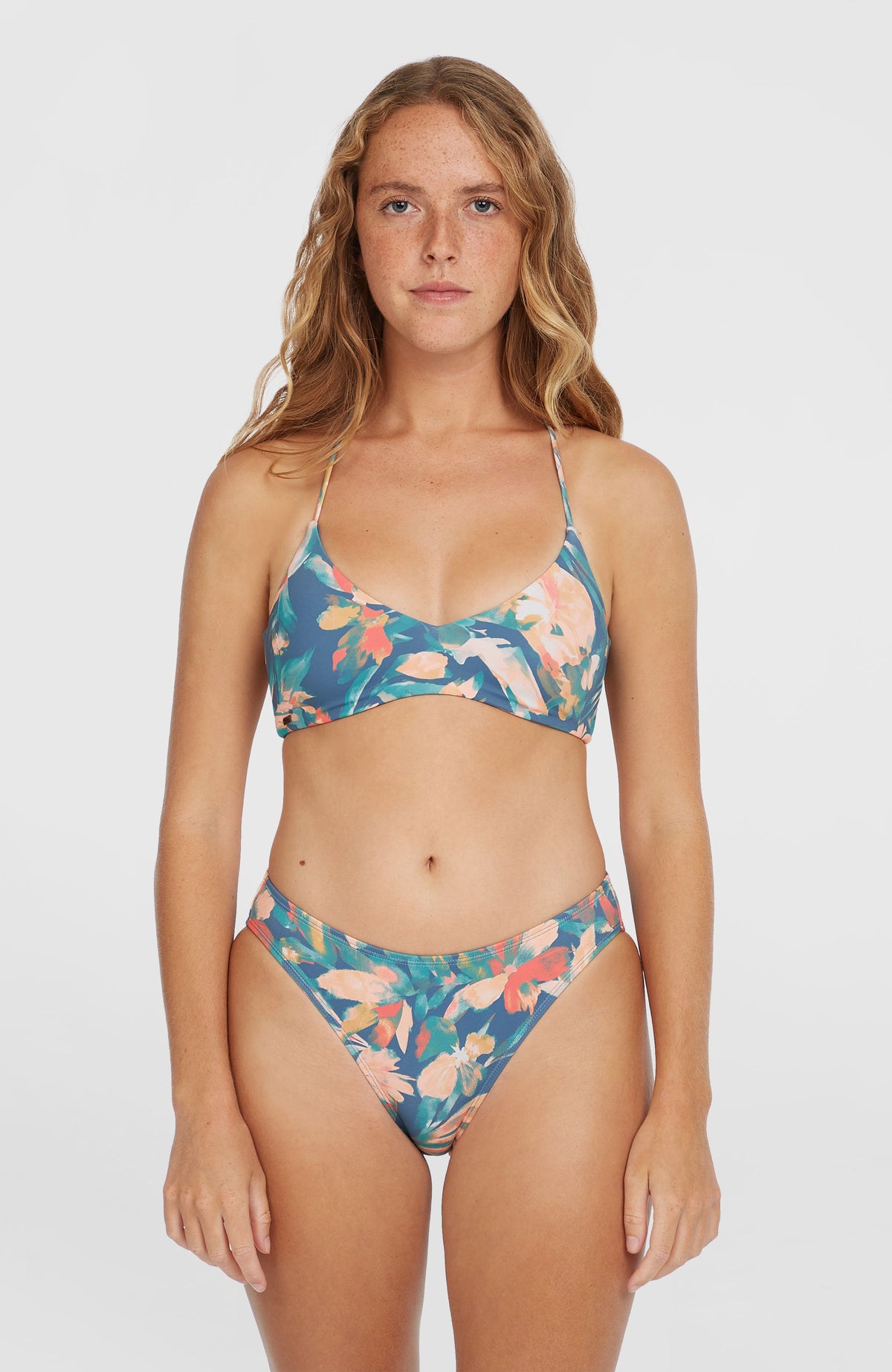 Huntington Bralette Bikini-Oberteil | Blue Painted Tropics