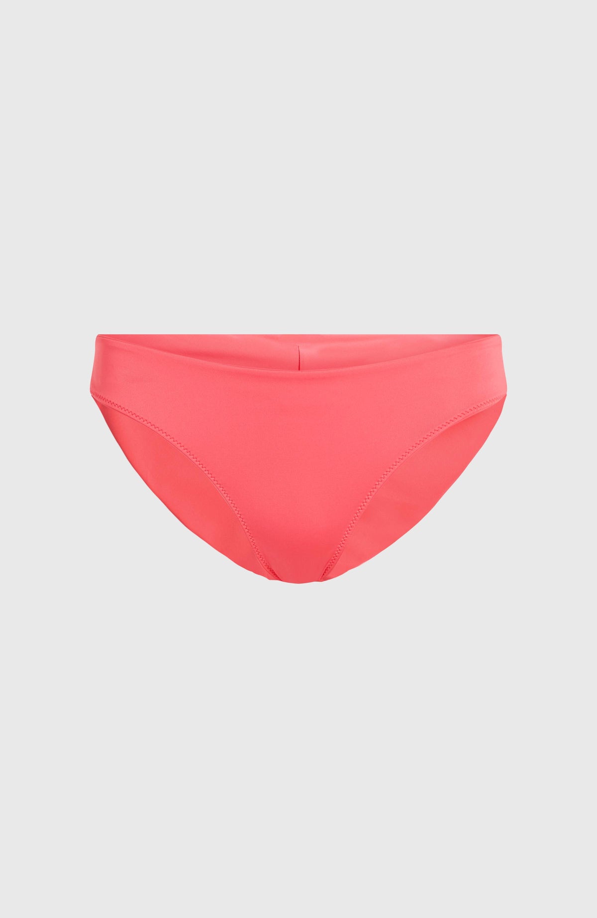 Maoi Bikinihose für Damen, pink, freigestellt von vorne mit sichtbaren Ziernähten am elastischen Bund