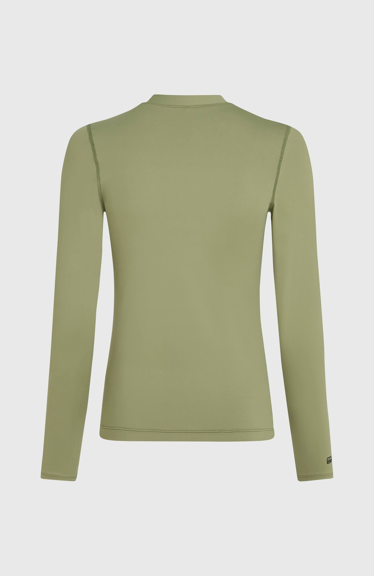 Essentials Longsleeve-Schwimmshirt für Damen, grün, freigestellt von hinten mit Ziernähten