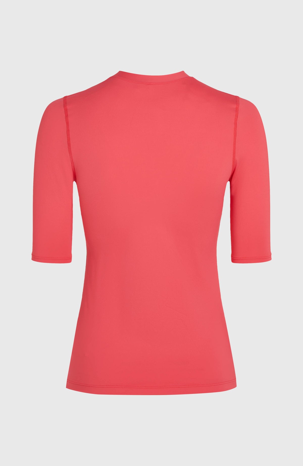 Essentials Shortsleeve-Schwimmshirt für Damen in Pink, freigestellt von hinten mit sichtbaren Nähten