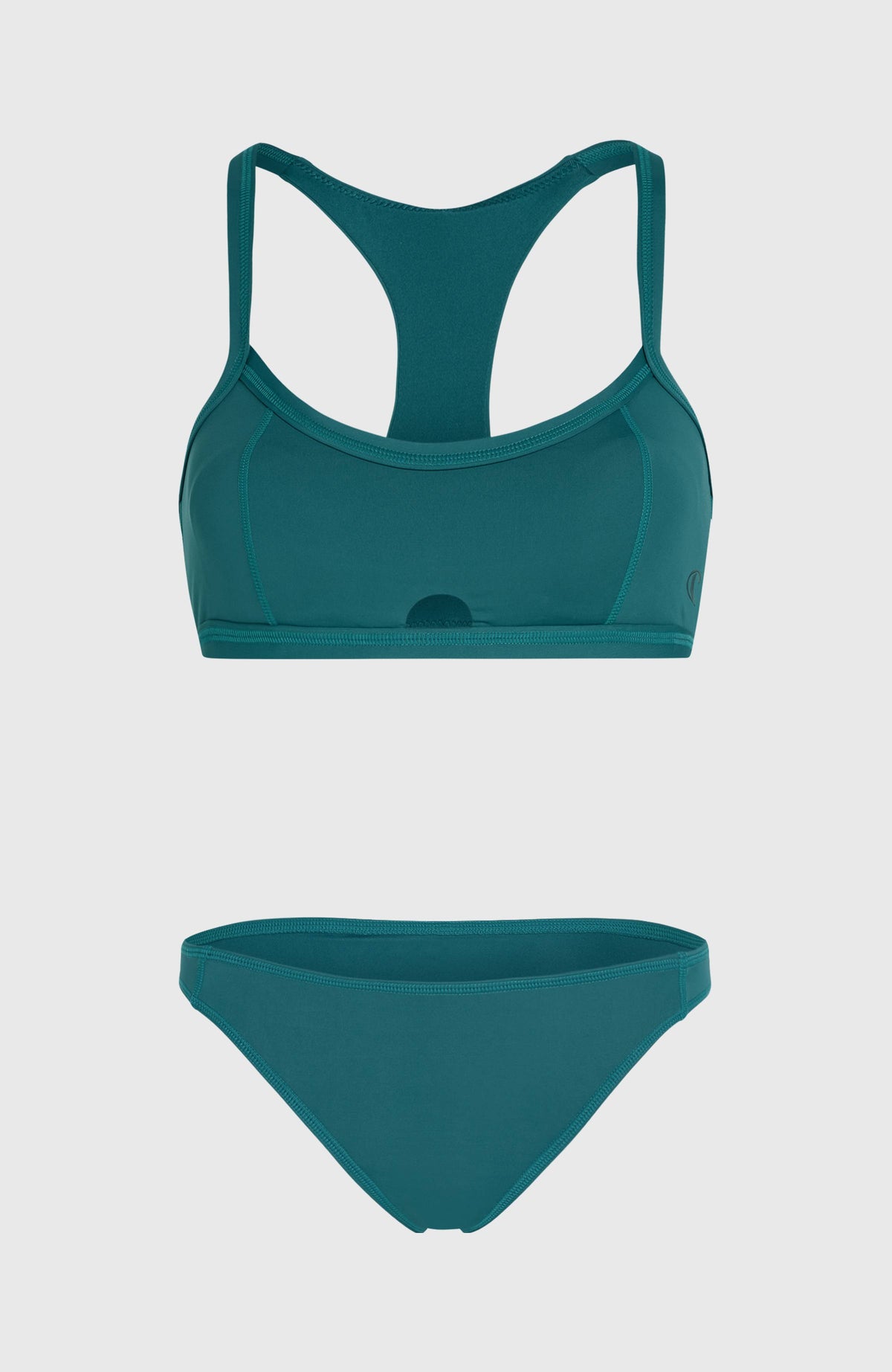 Performance Bikini-Set für Damen, grün, freigestellt von vorne auf neutralem Hintergrund