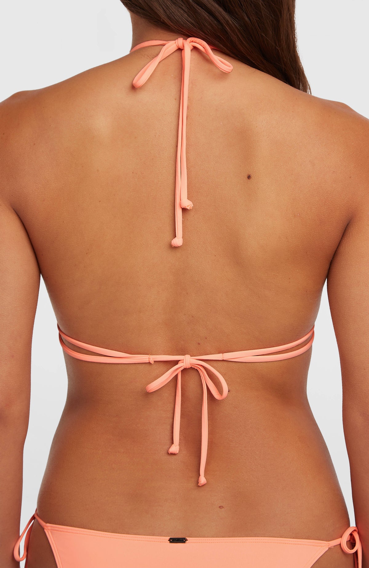 Mother Maracas Bikini-Set für Damen, orange, Nahaufnahme der Bindebänder an der Rückseite