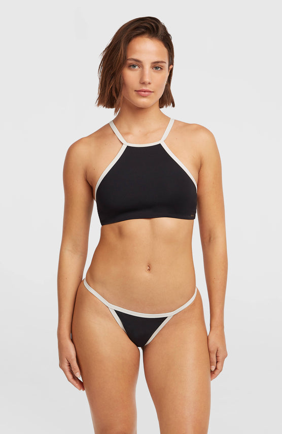 3X Schnelltrocknendes High-Neck Bikini-Set | Black Out
