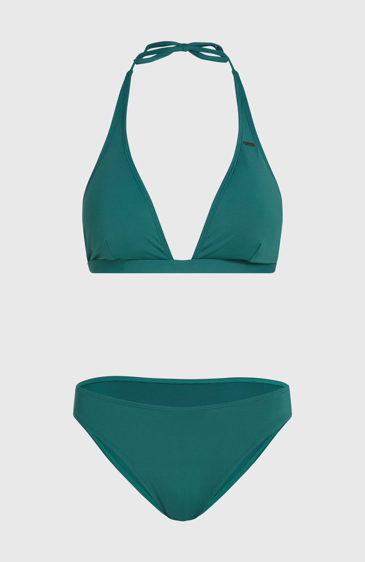 Essentials Marga Cruz Bikini-Set für Damen, grün, freigestellt von vorne, Oberteil und Bikinihose