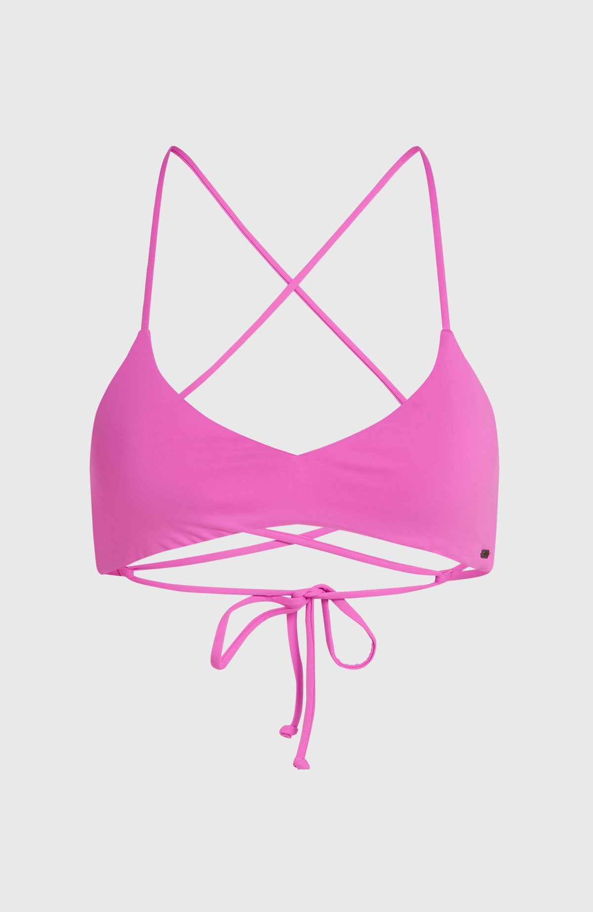 Huntington Bralette Bikini-Oberteil für Damen, lila, freigestellt von vorne mit Bindebändern