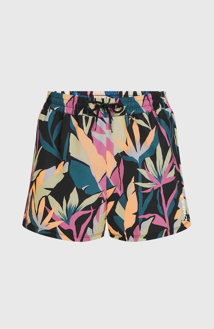 Essentials 12'' All-Over Print Badeshorts | Black Wmns Tropicana