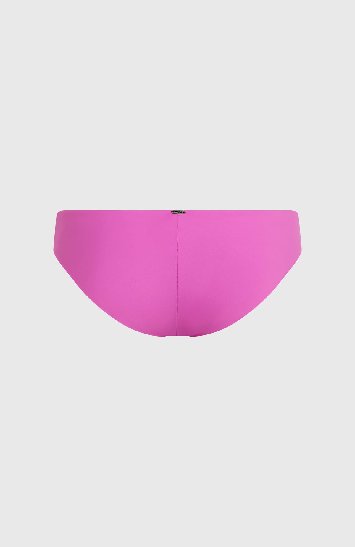 Maoi Bikinihose für Damen, lila, flach liegend von hinten mit kleiner Logo-Plakette am Bund