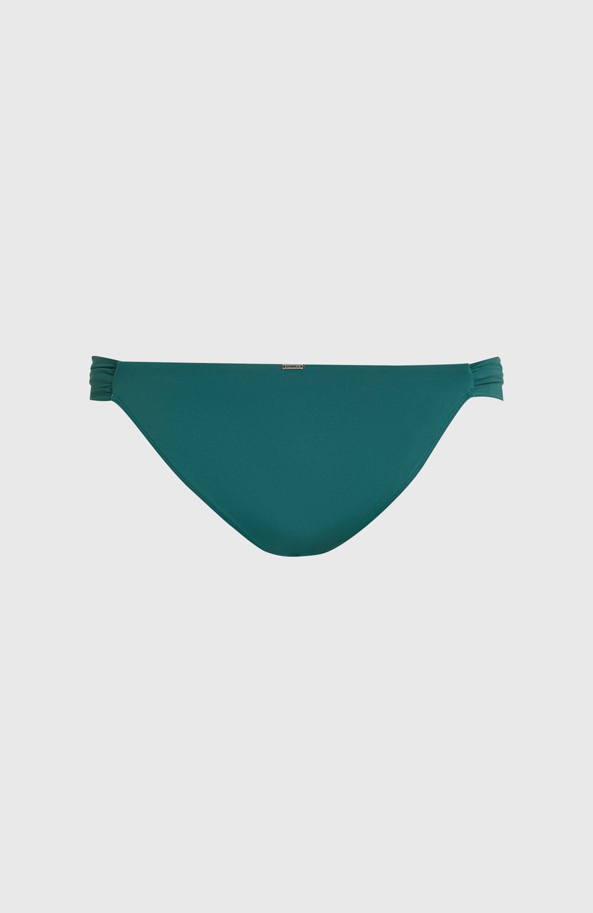 Kee Bikinihose für Damen, grün, flach liegend von hinten mit dezentem Metall-Logo am Bund
