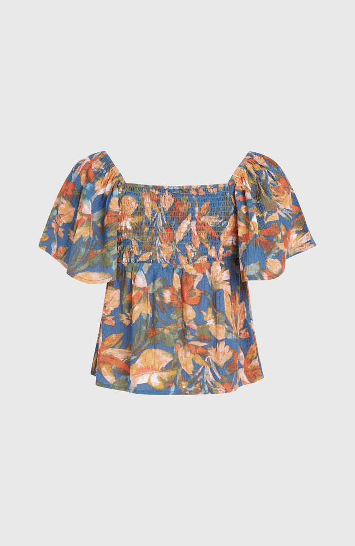 Huges Web-Oberteil | Blue Painted Tropics