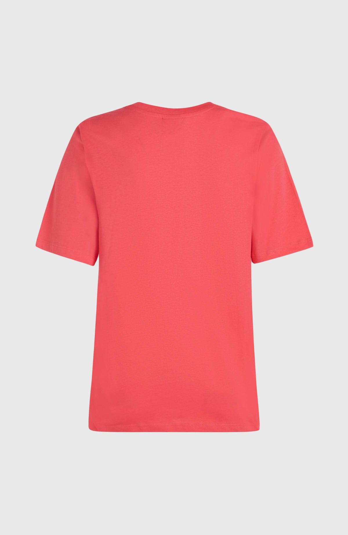 Future Surf Society T-Shirt für Damen, pink mit Logo-Print in Weiß, freigestellt von hinten