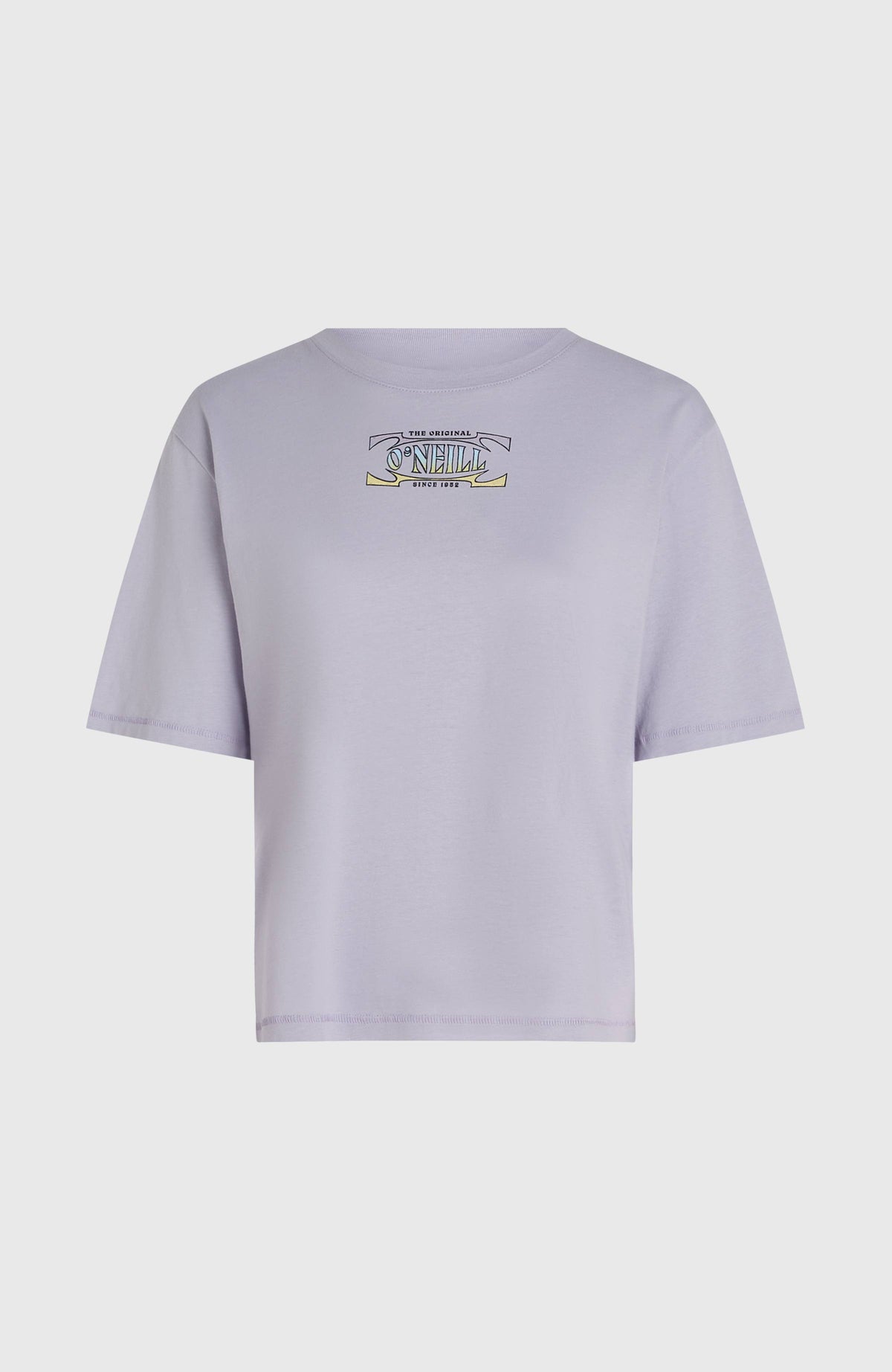 Summer Must Haves Back Print T-Shirt für Damen, lila, freigestellt von vorne mit Frontprint