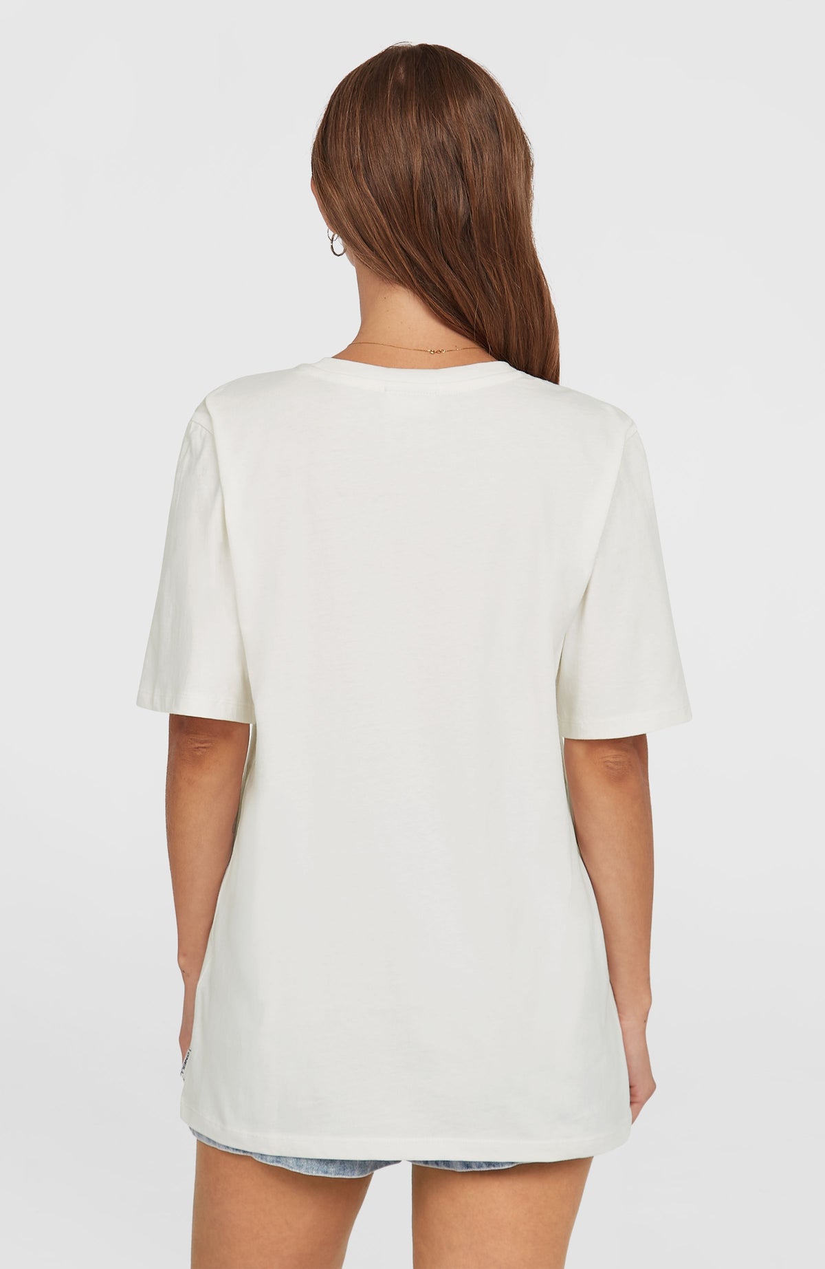 Summer Must Haves Graphic T-Shirt für Damen, weiß, Rückansicht am Model